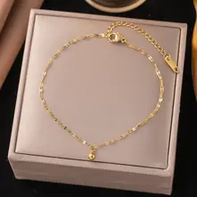 Stainless Steel Enkelbandje Bolletje Goud – Minimalistisch & Waterproof