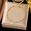 Goodies Stainless Steel Enkelbandje Dubbele Ketting met Steentje Goud – Waterproof