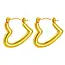 Goodies Stainless steel hart oorbellen goud – statement hoops