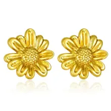 Stainless steel bloem oorbellen goud – statement studs