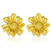 Stainless steel bloem oorbellen goud – statement studs
