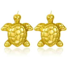 Stainless steel schildpad oorbellen goud – statement studs