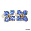 Goodies Stainless steel bloem oorbellen blauw – goudkleurige statement studs