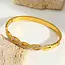 Goodies Gouden Bangle Armband met Gedraaid Design & Zirkonia