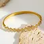 Goodies Stainless Steel Bangle met Bloemvormige Zirkonia – Goud