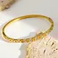 Goodies Gouden Bangle Armband met Subtiele Bloem Zirkonia Cluster