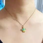Stainless Steel Ketting Schildpad Goud – Gekleurde Bedelketting Zomers