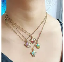 Stainless Steel Ketting Schildpad Goud – Gekleurde Bedelketting Zomers
