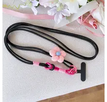 Telefoonkoord Bloem Lang Zwart