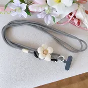 Telefoonkoord Bloem Lang Zwart Wit