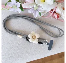 Telefoonkoord Bloem Lang Zwart Wit