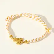 Vriendschapsarmbandje met stainless steel schildpad – kleurrijk summer armbandje - Wit