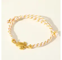 Vriendschapsarmbandje met stainless steel schildpad – kleurrijk summer armbandje - Wit