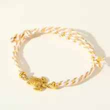 Vriendschapsarmbandje met stainless steel schildpad – kleurrijk summer armbandje - Wit