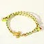 Goodies Vriendschapsarmbandje met stainless steel schildpad – kleurrijk summer armbandje - Geel