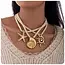 Goodies Statement Ketting Touw met Zee Bedels Goud – Schelp, Zeester & Zon Hangers