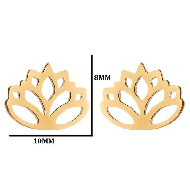 Stainless Steel Lotus Oorstekers – Trendy Lotus Flower Studs