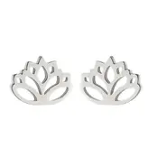 Stainless Steel Lotus Oorstekers – Trendy Lotus Flower Studs