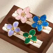 Verstelbare Ring Bloem Goud met Kleur – Statement Ring Verstelbaar