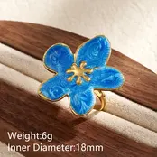 Verstelbare Ring Bloem Goud met Kleur – Statement Ring Verstelbaar