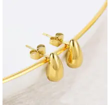 Stainless steel mini druppel oorbellen goud/zilver – subtiele studs