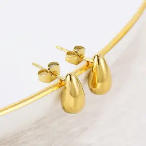 Stainless steel mini druppel oorbellen goud/zilver – subtiele studs