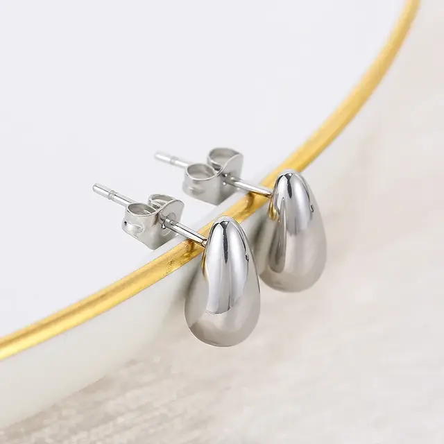 Stainless steel mini druppel oorbellen goud/zilver – subtiele studs