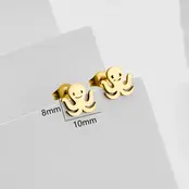 Stainless Steel Octopus Oorstekers – Trendy Zeedier Studs