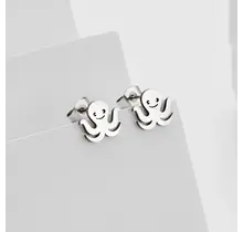 Stainless Steel Octopus Oorstekers – Trendy Zeedier Studs