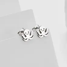 Stainless Steel Octopus Oorstekers – Trendy Zeedier Studs