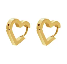 Stainless steel hart oorbellen goud/zilver – geometrische hoops