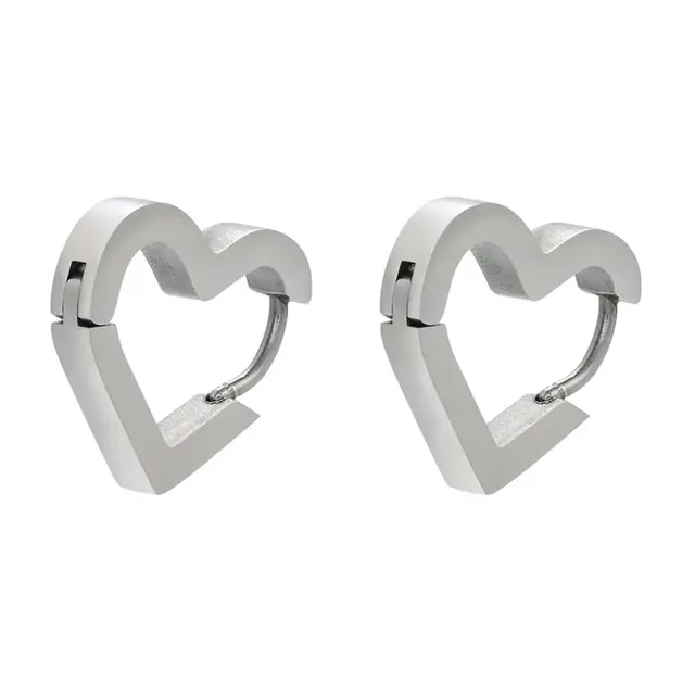 Stainless steel hart oorbellen goud/zilver – geometrische hoops
