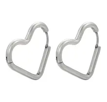 Stainless steel hartjes oorbellen goud of zilver – grote hoops