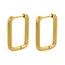 Goodies Stainless steel rechthoekige oorbellen goud/zilver – minimalistische hoops