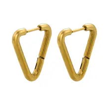 Geometrische oorbellen driehoek stainless steel – goud of zilver hoops