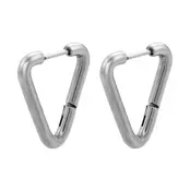 Geometrische oorbellen driehoek stainless steel – goud of zilver hoops