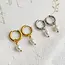 Goodies Stainless steel oorbellen met parel – minimalistische hoops goud/zilver