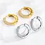 Goodies Stainless steel oorbellen met zirconia – halve pavé hoops goud/zilver