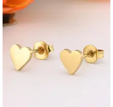 Stainless Steel Hart Oorstekers – Minimalistische Studs Goud/Zilver