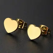 Stainless Steel Hart Oorstekers – Minimalistische Studs Goud/Zilver