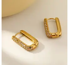 Small Zircon Rectangle Hoop 20 mm