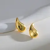 Stainless steel druppel oorbellen goud – trendy statement studs