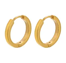 Minimalistische ronde oorbellen stainless steel – goud of zilver 14mm