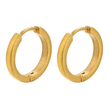 Round Hoop Earrings 14mm