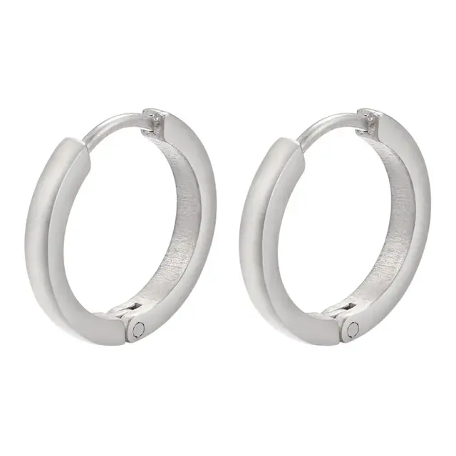 Minimalistische ronde oorbellen stainless steel – goud of zilver 14mm