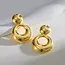 Goodies Stainless steel statement oorbellen goud – ronde studs