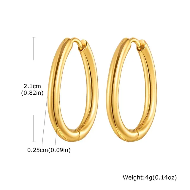 Stainless steel hoops goud – minimalistische ronde oorbellen
