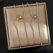 Stainless Steel Y-Ketting Staaf Goud & Zilver – Minimalistisch & Waterproof