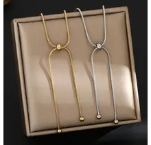 Stainless Steel Y-Ketting Staaf Goud & Zilver – Minimalistisch & Waterproof