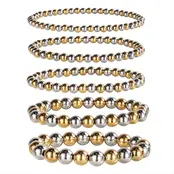 Stainless Steel Armband Two Tone Kralen – Goud & Zilver Ball Bracelet
